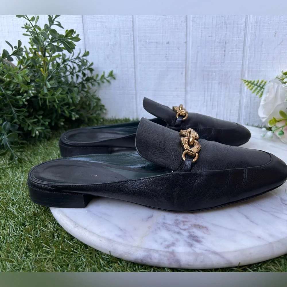 Tory Burch Jessa Backless Loafers Women  $298 Color: Perfect Black size 8.5